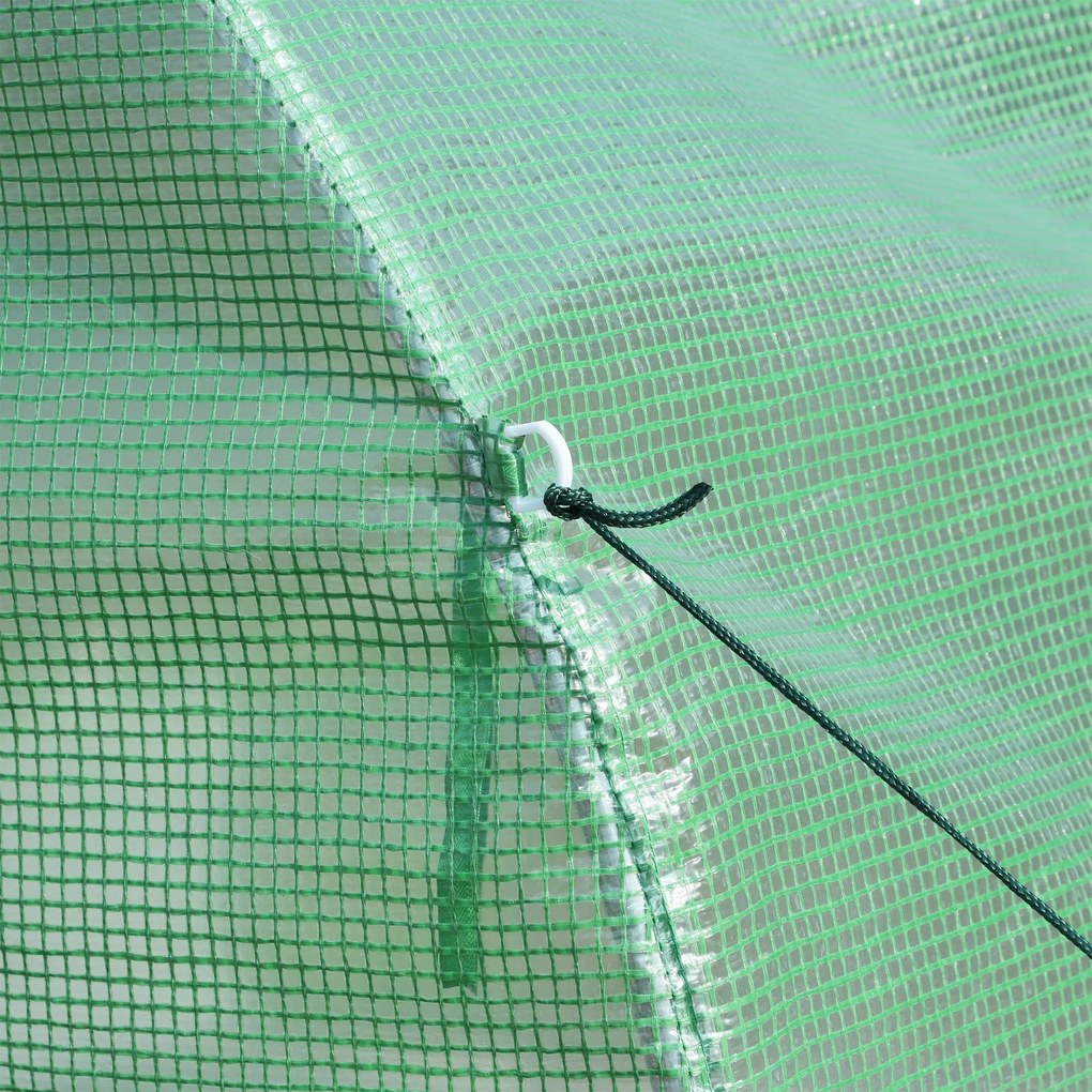 Outsunny Sera tip tunel de Gradina, pentru plante, legume, fructe cu Structura din Otel, Ferestre si Usa, Verde | Aosom Romania