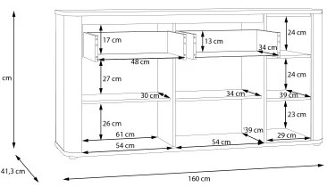 Comodă INAR, maro/stejar