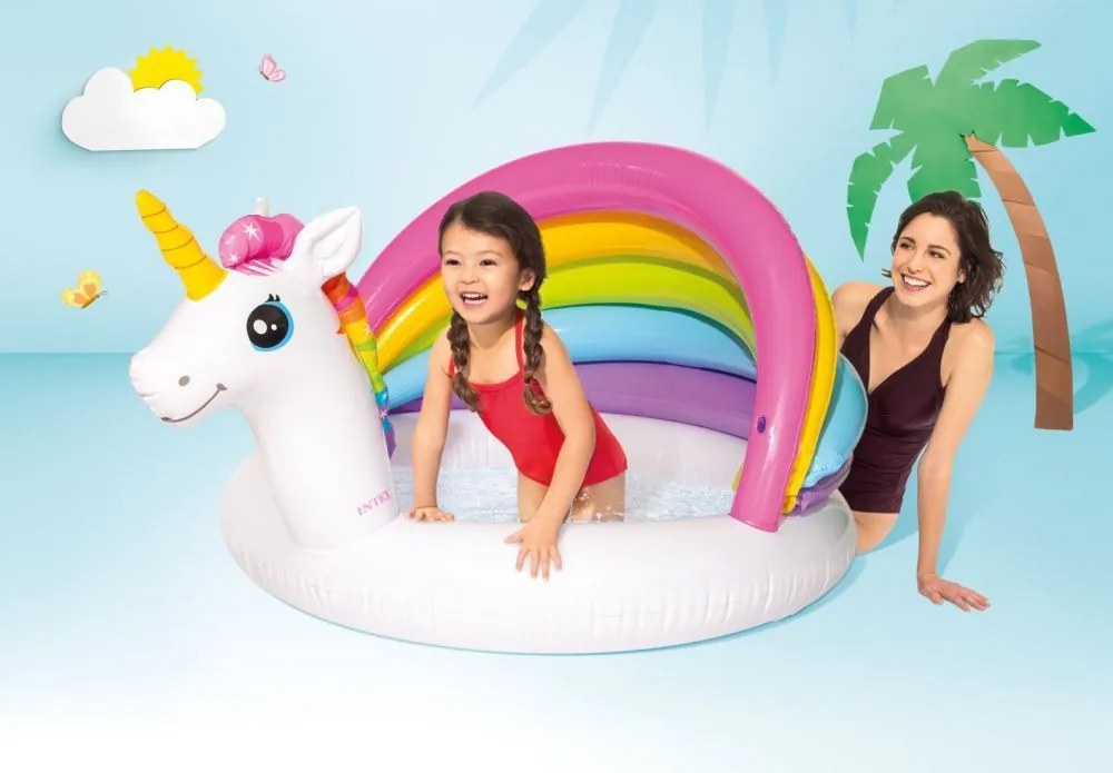 Piscină pentru copii cu motiv de unicorn