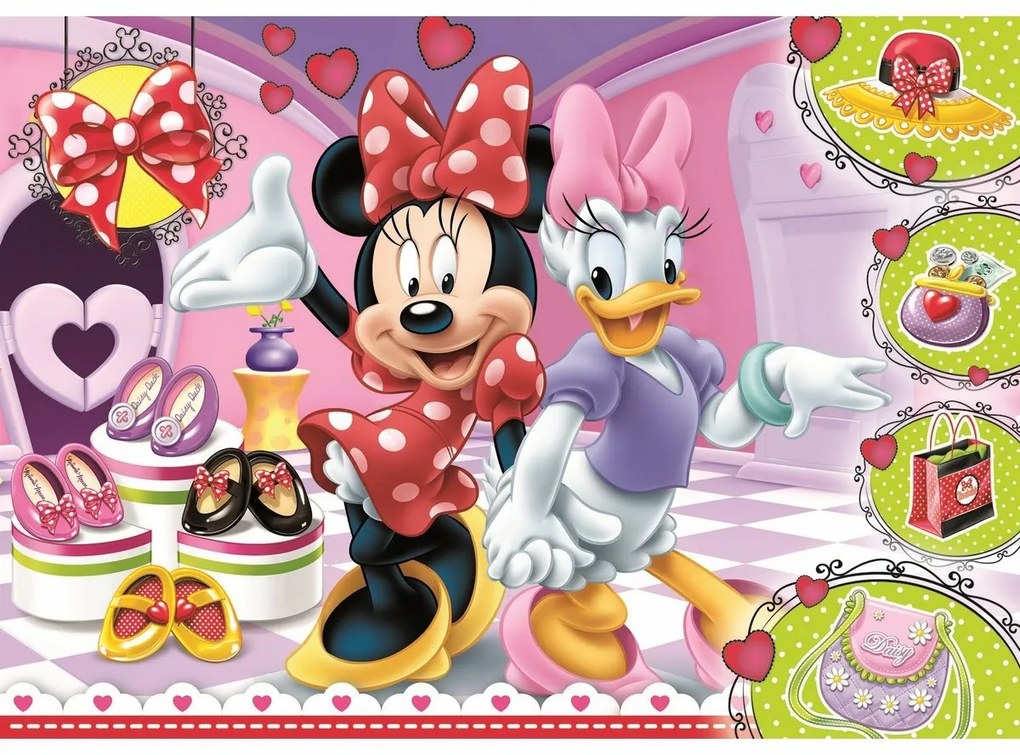 Trefl Glitter Puzzle Minnie și Daisy, 100 piese