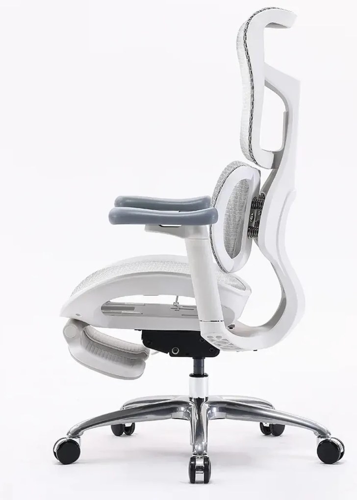 RESIGILAT- Scaun ergonomic SIHOO S100, cotiere 4D ultra moi, suport lombar adaptiv, spătar reglabil pe inaltime, sezut cu translatie, mecanism multifunctional inclinare/blocare, suport picioare, pivotant, Mesh, Gri
