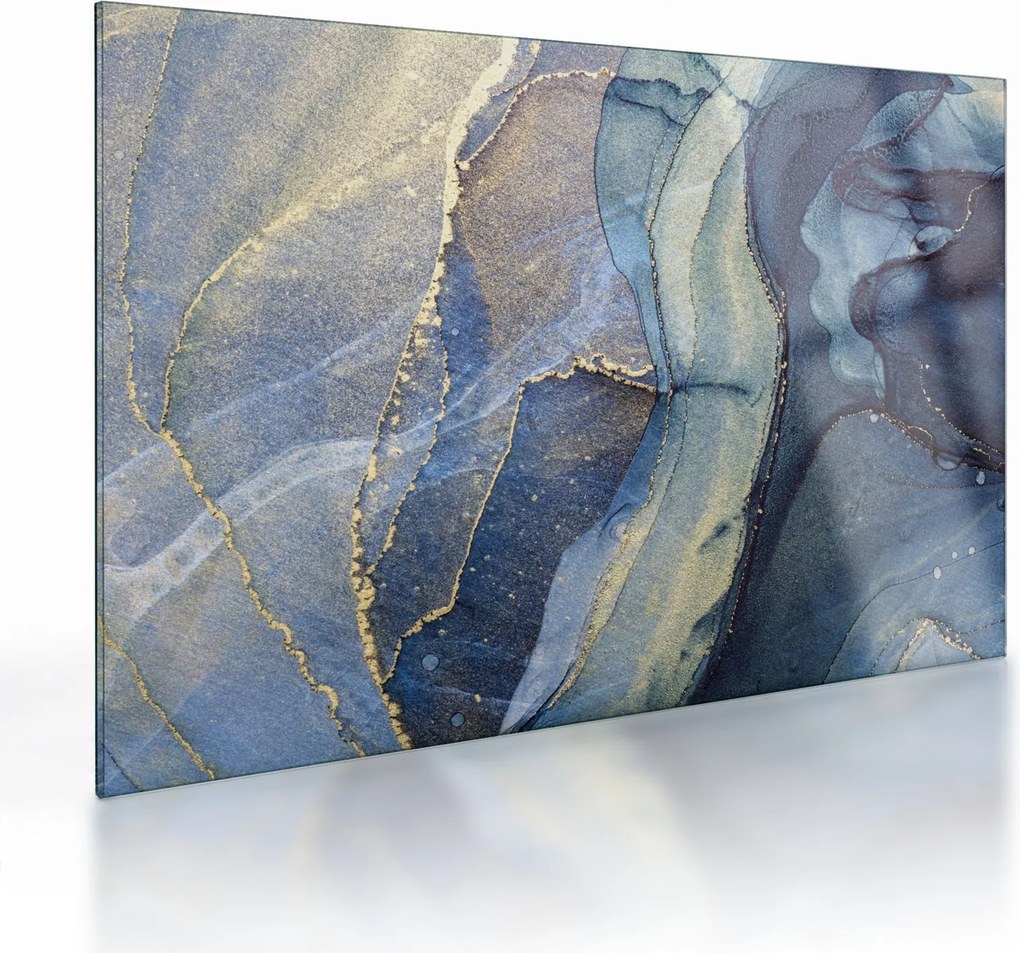 Tablou pe sticlă - Abstracție cu cerneală cu alcool (70x50 cm)