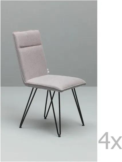 Set 4 scaune Design Twist Elice, gri deschis cu picioare negre