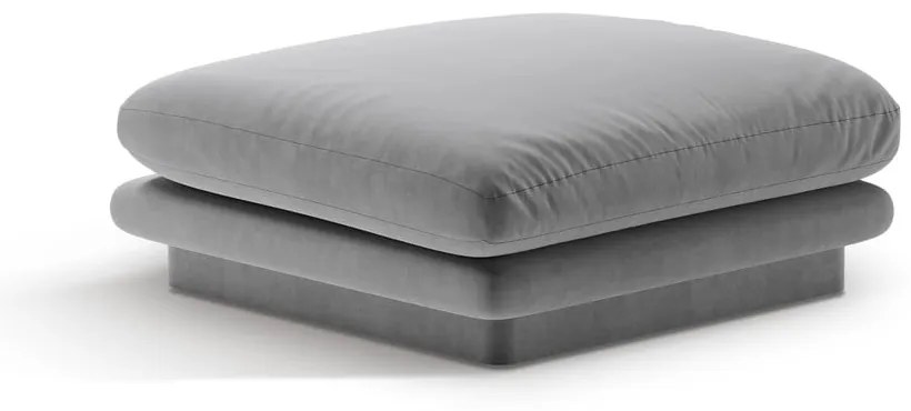 Taburet gri deschis cu tapițerie din catifea Torino – Micadoni