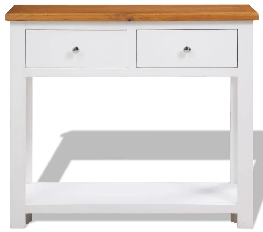 247124 vidaXL Masă consolă, 83x30x73 cm, lemn masiv de stejar