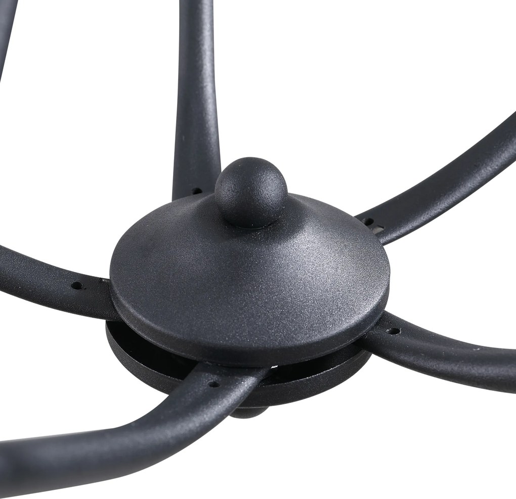 HOMCOM Lustră Suspendată Design Împletit, Candelabru Oțel cu 5 Brațe, Iluminat Elegant Sufragerie 158x45 cm, Negru | Aosom Romania