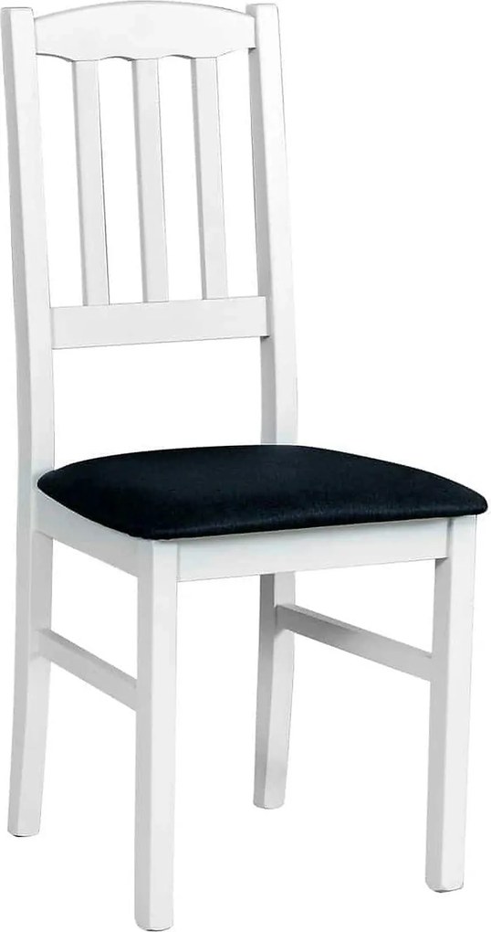 Scaun BOS 3, negru/alb, stofa clasica/lemn de fag, 43x40x90 cm