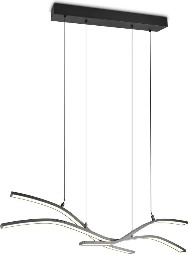 Lustră negru-mat LED cu control prin telecomandă/cu intensitate reglabilă din metal Spider – Trio Select