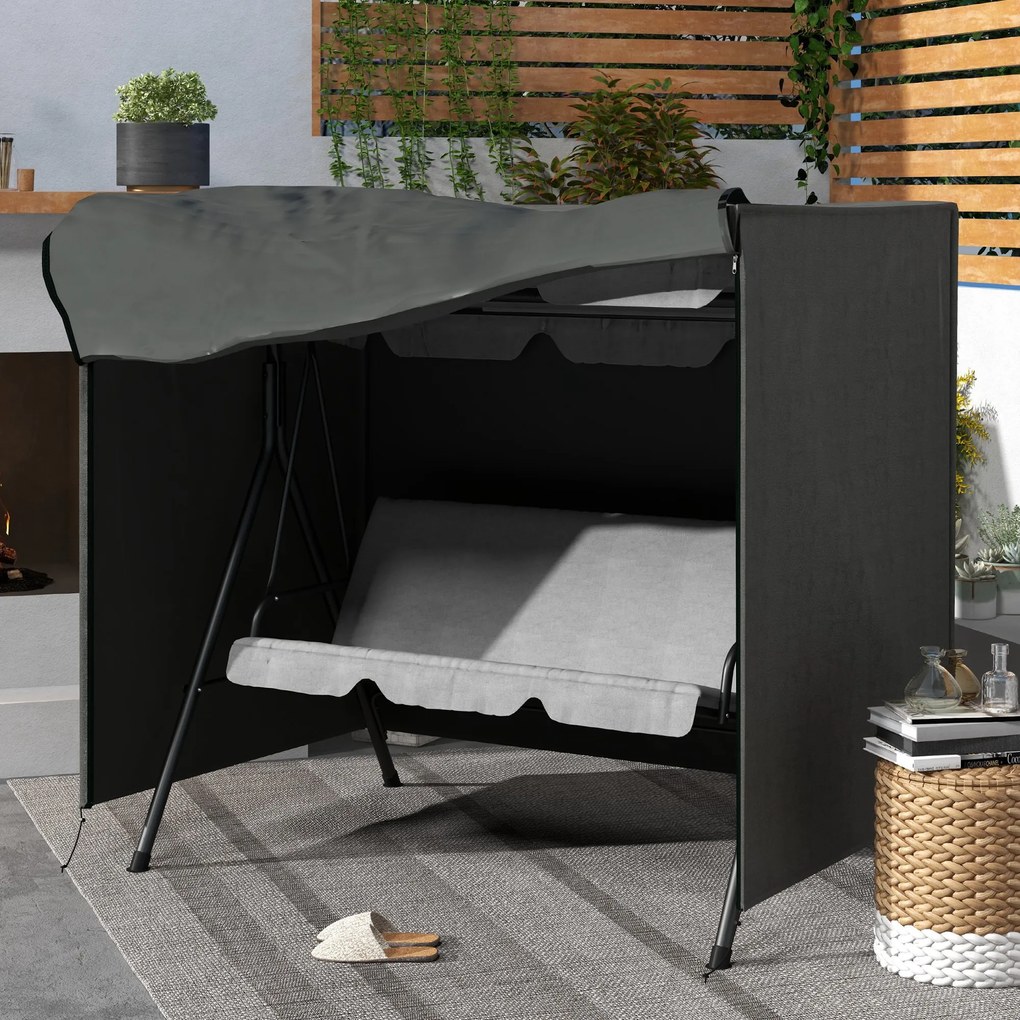Outsunny Husă de protecție pentru balansoar de grădină din material Oxford 177 x 114 x 152 cm gri închis | Aosom Romania