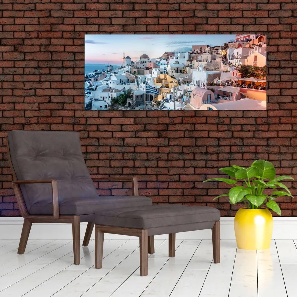 Tablou - Amurg în Santorini (120x50 cm)