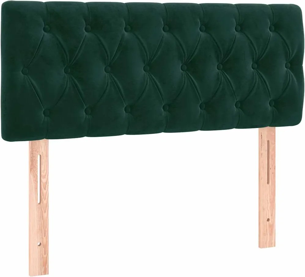 vidaXL Tăblie de pat, verde închis, 100x7x78/88 cm, catifea