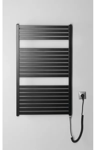 Radiator portprosop electric pentru baie Aqualine TONDI-E 400W/230V 97 cm negru mat