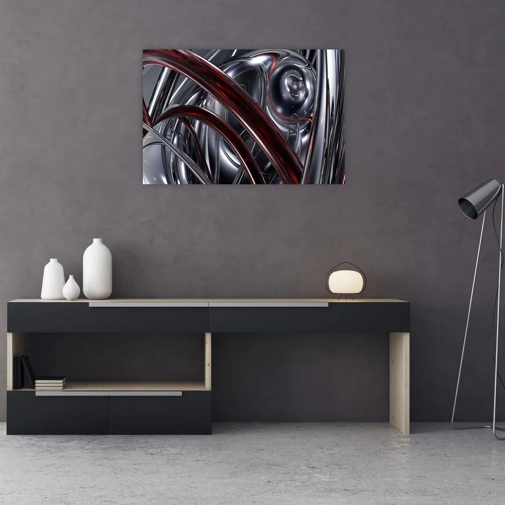 Tabloul cu abstracție în gri (90x60 cm)