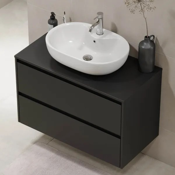 Dulap pentru lavoar TRONDHEIM 90 cm, negru