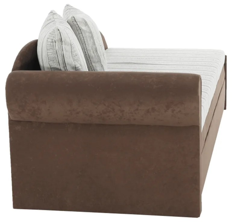 Divan extensibil, maro/bej/auriu/model, stânga, AGA D