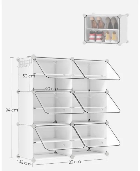 Raft modular cu compartimente BOXIFY, alb