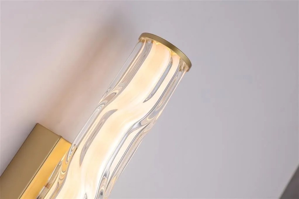 Aplica LED de perete baie metal aurie Vibrate 43cm