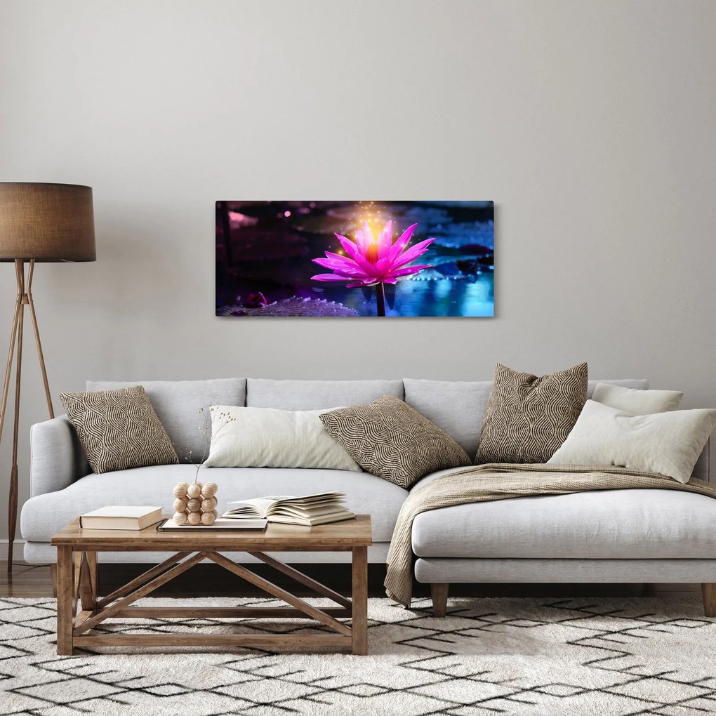 Tablou cu lotus pe apă (120x50 cm)