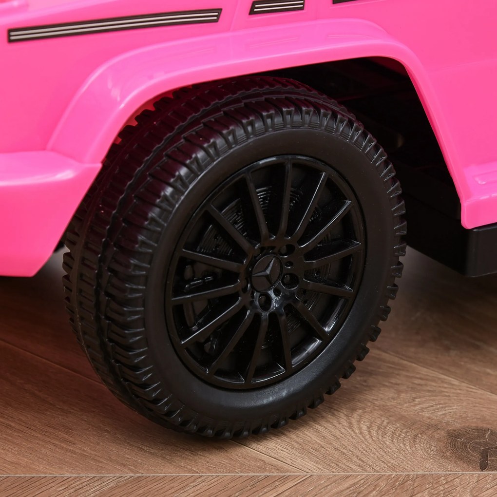 HOMCOM Mașină Jucărie pentru Copii cu Acoperiș Mercedes-Benz G350 Roz | Aosom Romania