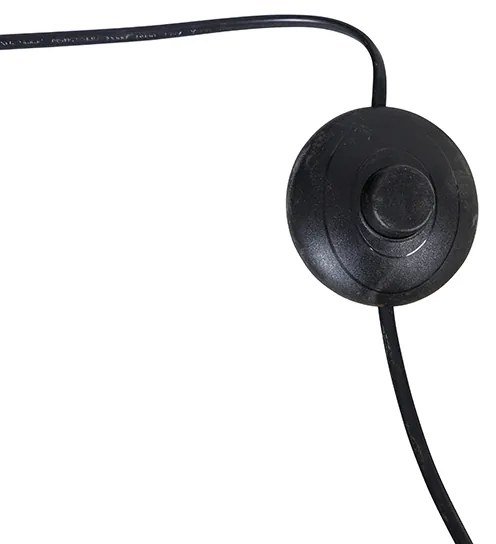 Lampă cu arc din alamă cu abajur din stofă albă 50 cm - XXL