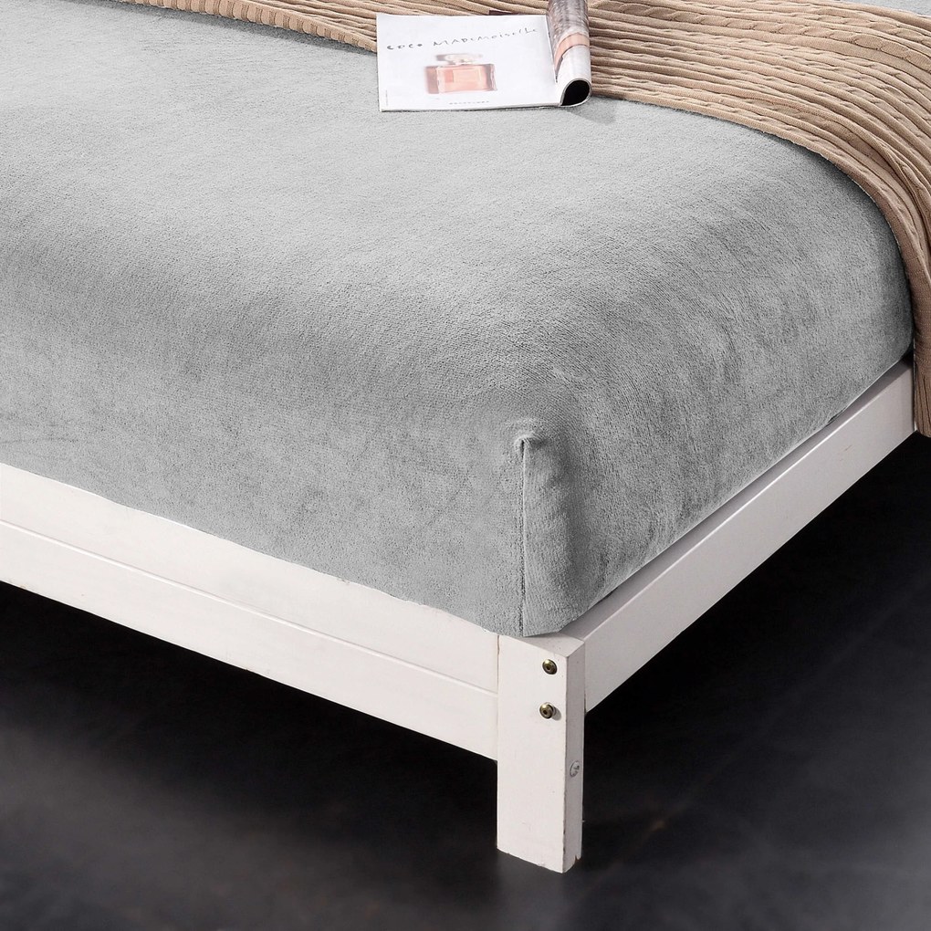 Cearsaf microplus NOLVIA 90x200 cm gri deschis