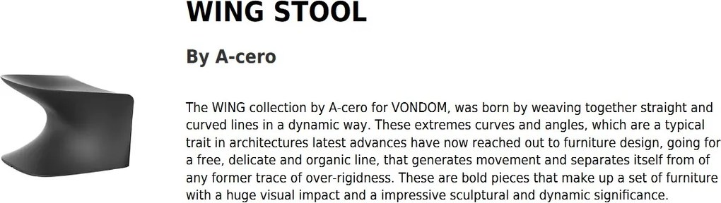 Taburete de exterior / interior design modern premium WING STOOL 53036 Vondom