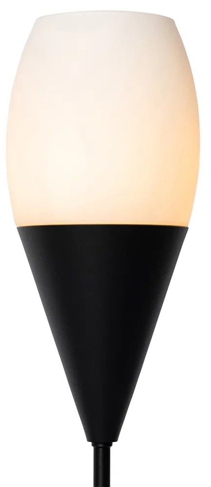 Lampă de masă modernă neagră cu sticlă opalescentă - Drop