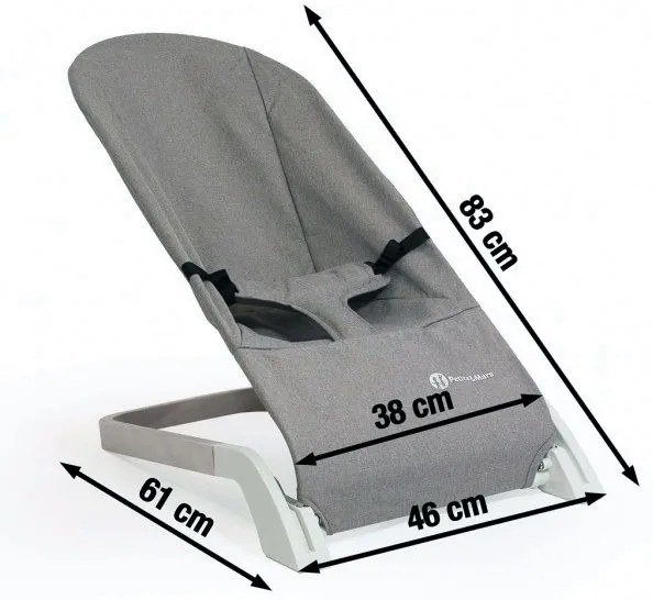 Șezlong pentru bebeluși CALMY negru PETITE&MARS