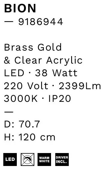 Candelabru LED design modern cu 6 brate Bion