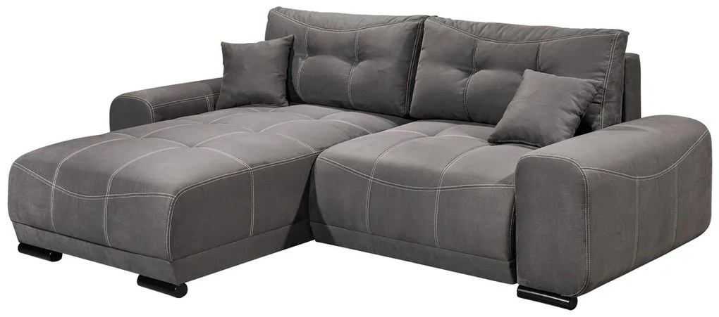 Coltar extensibil, Alvi, cu sezlong interschimbabil, 267 x 91 x 185 cm, antracit