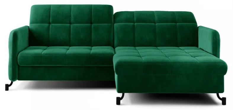 Canapea extensibila cu spatiu pentru depozitare, 225x105x160 cm, Lorelle R02, Eltap (Culoare: Verde inchis / Matt Velvet 75)