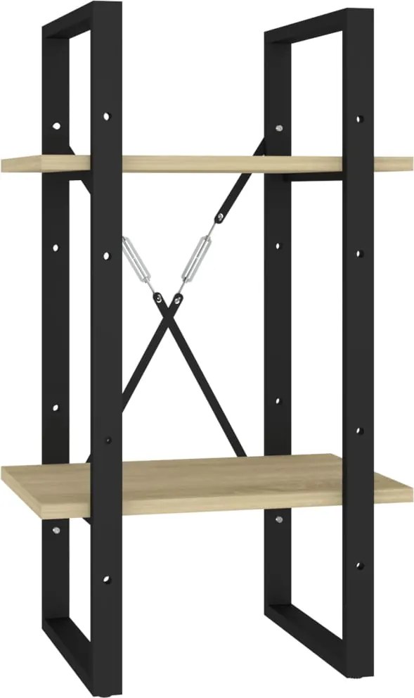 vidaXL Bibliotecă cu 2 rafturi, stejar sonoma, 40x30x70 cm, PAL