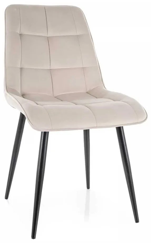 Scaun de bucătărie Chic Velvet, crem / negru