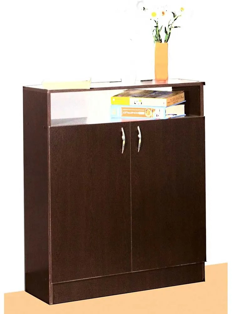 COMODA, 80X42X90 CM, 2 USI, CULOARE MARO WENGE, PAL