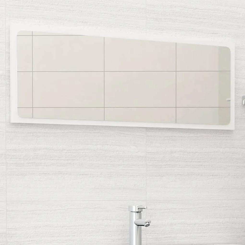 Oglinda de baie, alb extralucios, 100x1,5x37 cm, PAL