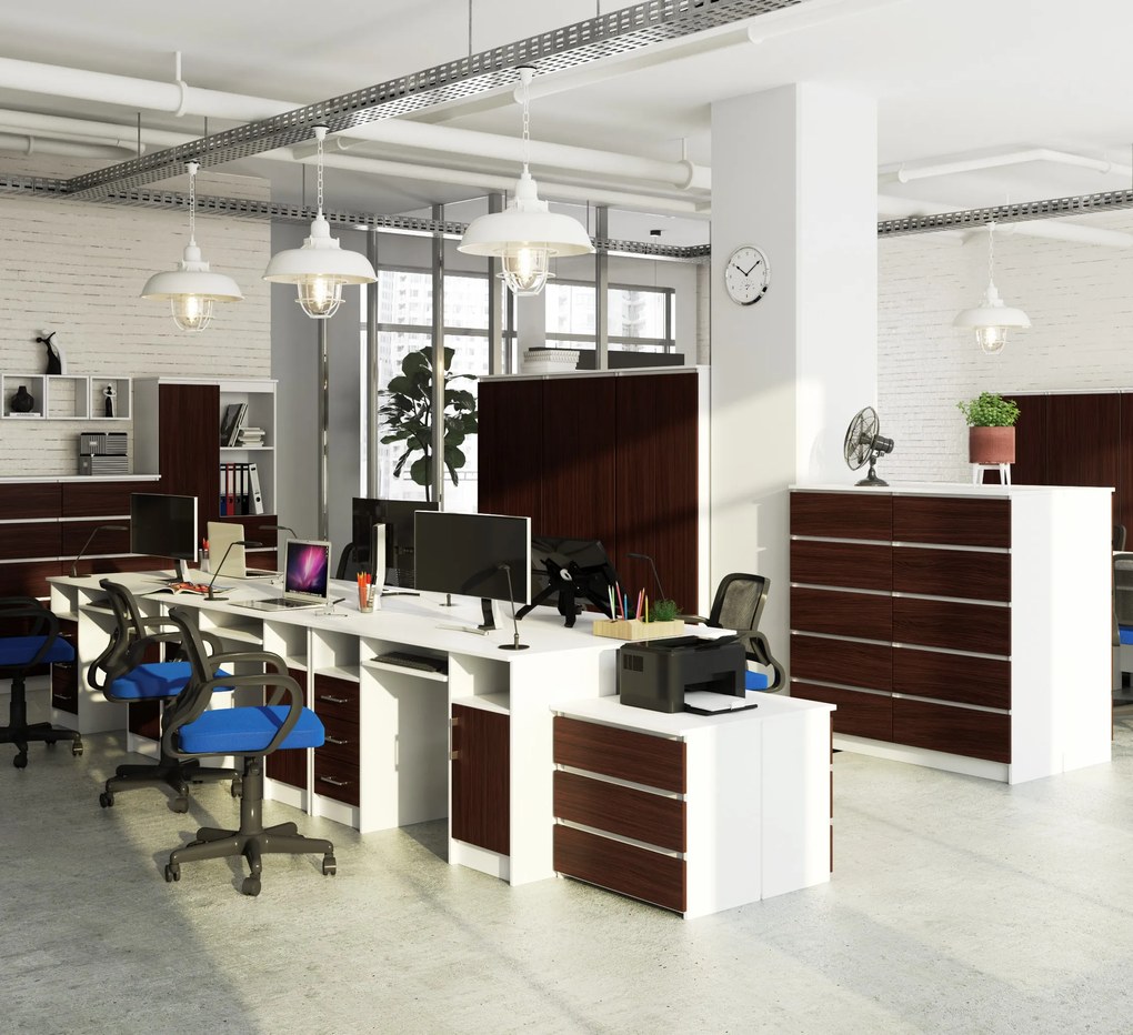 Masă PC Aziza (Alb + wenge). 1069610
