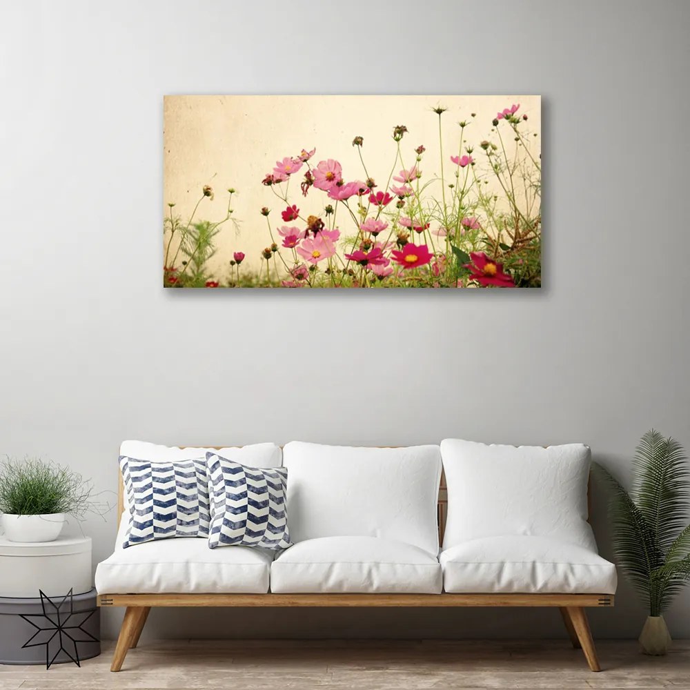 Tablou pe panza canvas Flori Floral Roz Roșu