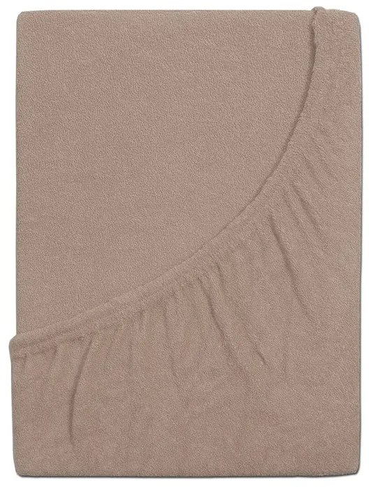 Cearsaf din frote pentru patut EXCLUSIVE 70x140 cm maro deschis