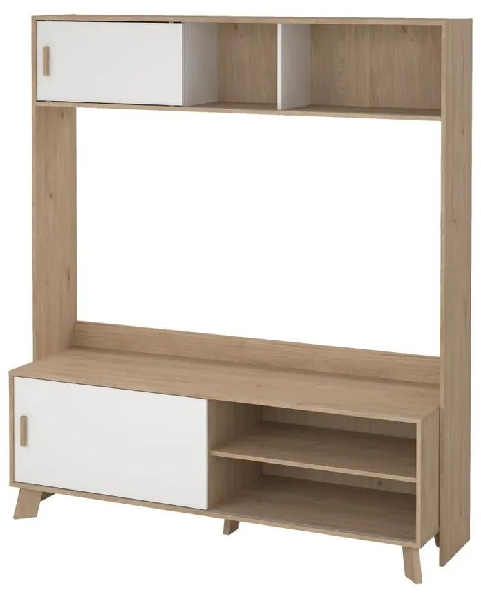 Mobilier TV Iker, hickory jackson / alb