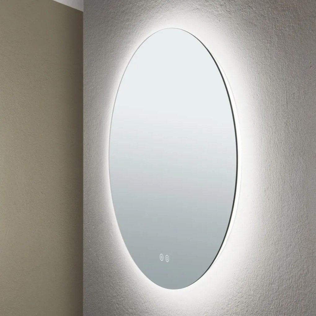 Oglinda baie cu iluminat LED dimabil IP44 FOCUS D-60cm