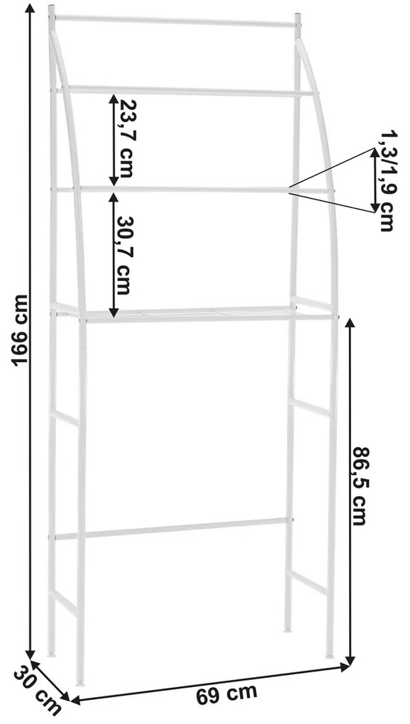 Raftier supra mașină de spălat VIMERA, alb