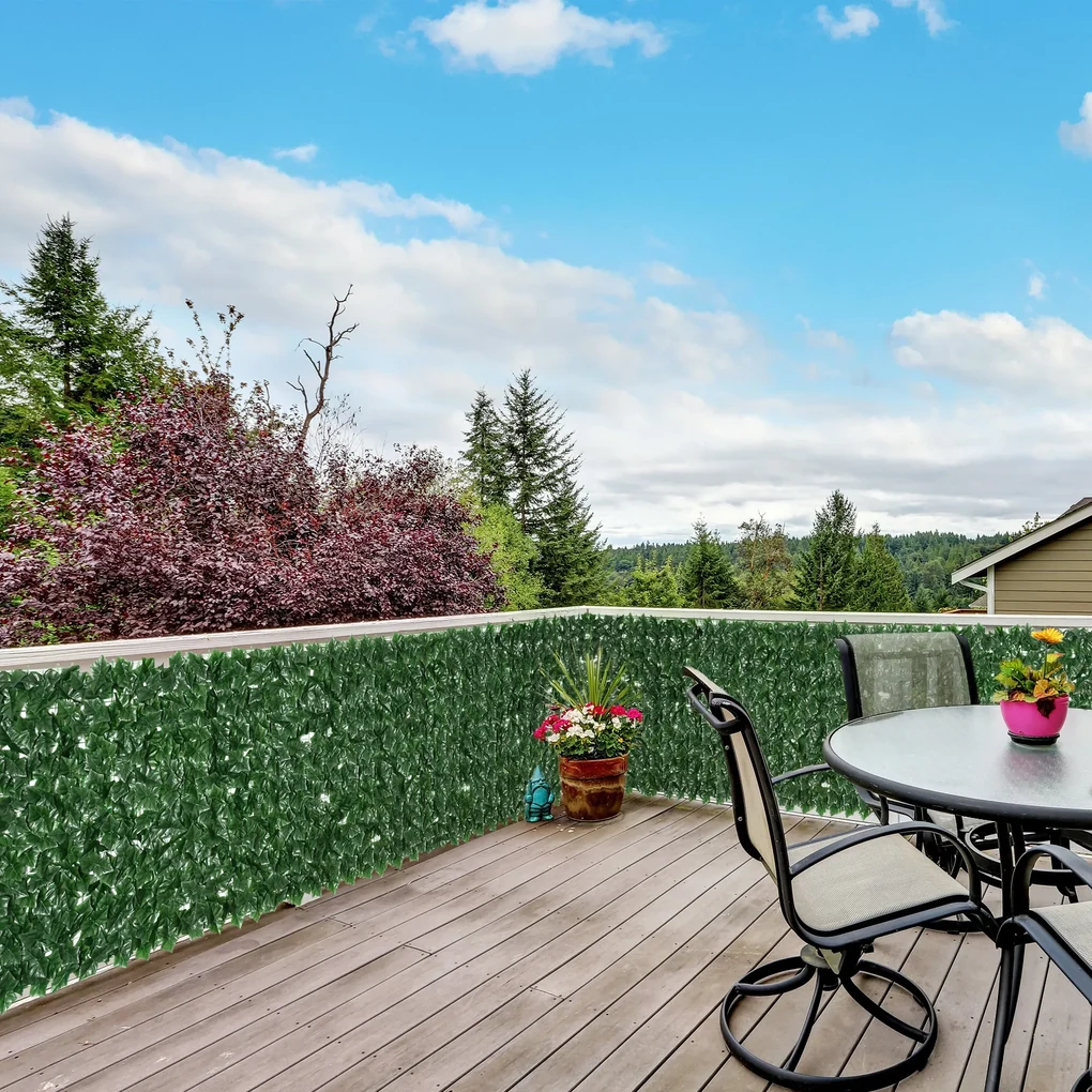 Outsunny Gard Artificial Iederă PE Anti-UV pentru Intimitate și Decor Verde Închis 300x100cm | Aosom Romania