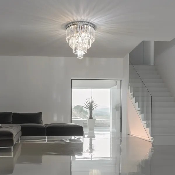 Brilagi - Plafonieră LED cu cristale MOZART, 5xE14/40W/230V, crom lucios