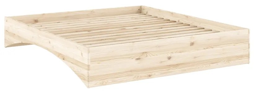 Pat matrimonial în culoare naturală din lemn de pin fără tăblie 180x200 cm Orbit – Karup Design