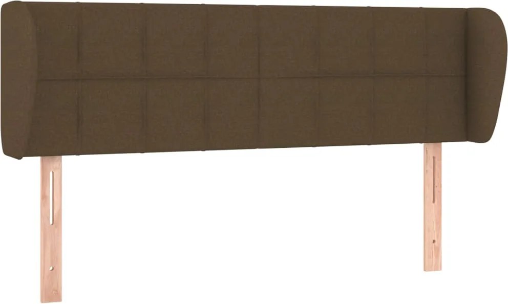 vidaXL Tăblie de pat cu aripioare maro închis 147x23x78/88 cm textil