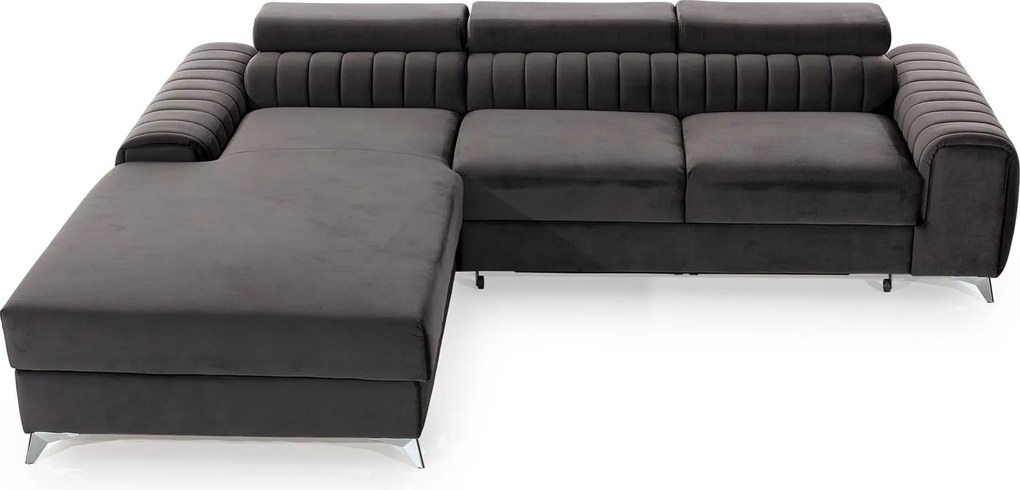 Colțar lemn masiv Gray Extensibil Ladă de Depozitare Personalizabil, 278 × 205 × 92 cm - Nube 45, Stânga