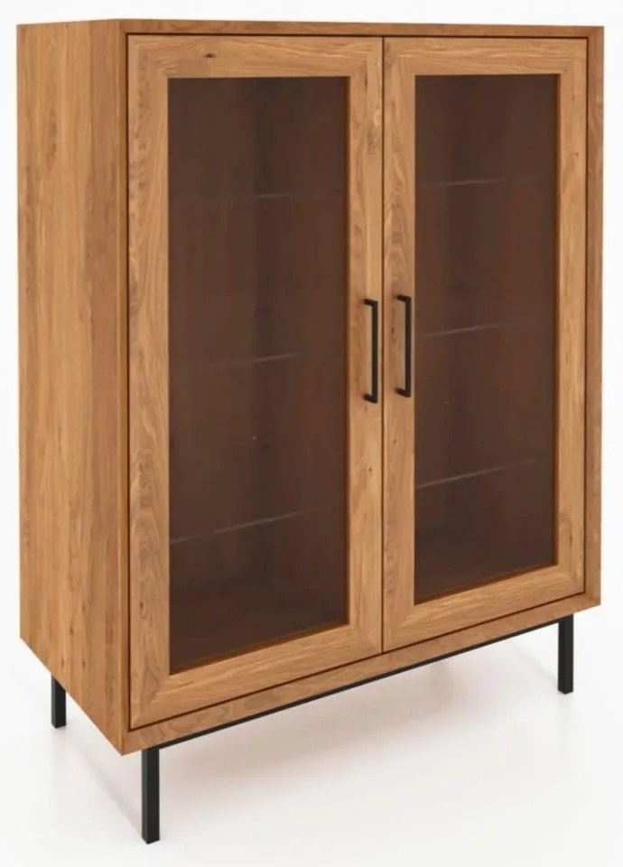 Vitrină din lemn de stejar 97x125 cm Abies – The Beds