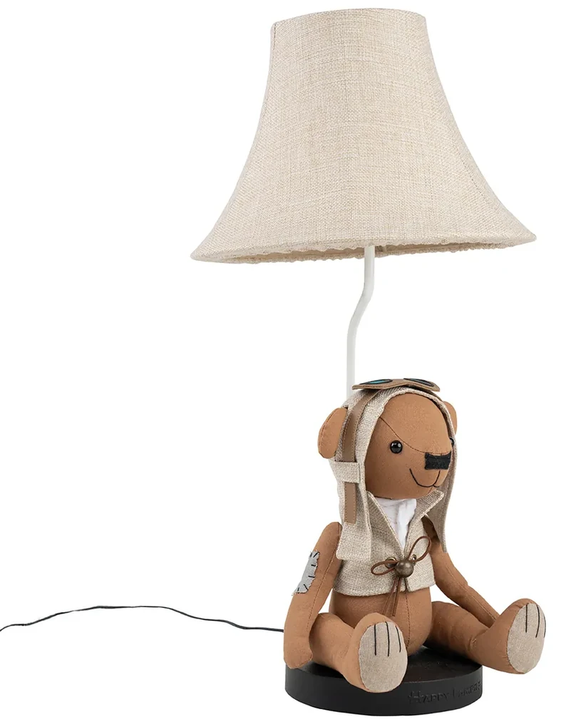 Lampă de masă pentru copii Urs maro cu LED inclus - Charles