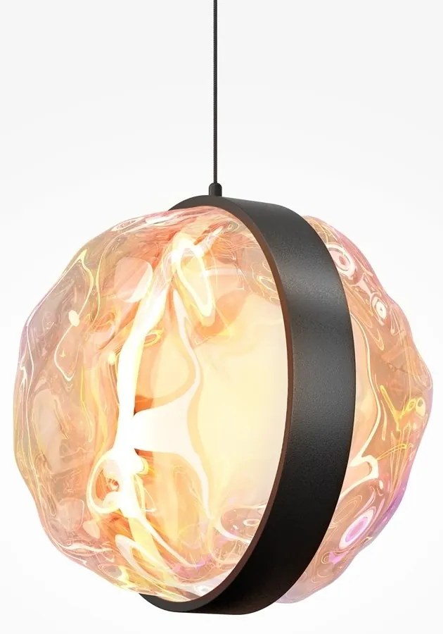 Lustra cu 3 pendule LED, Sticla, Multicolor, Misterio