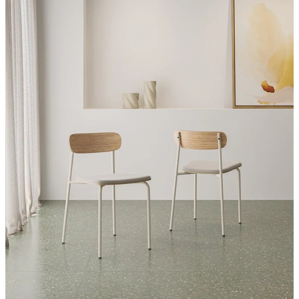 Scaune de dining bej/în culoare naturală 2 buc. Adriana – Marckeric